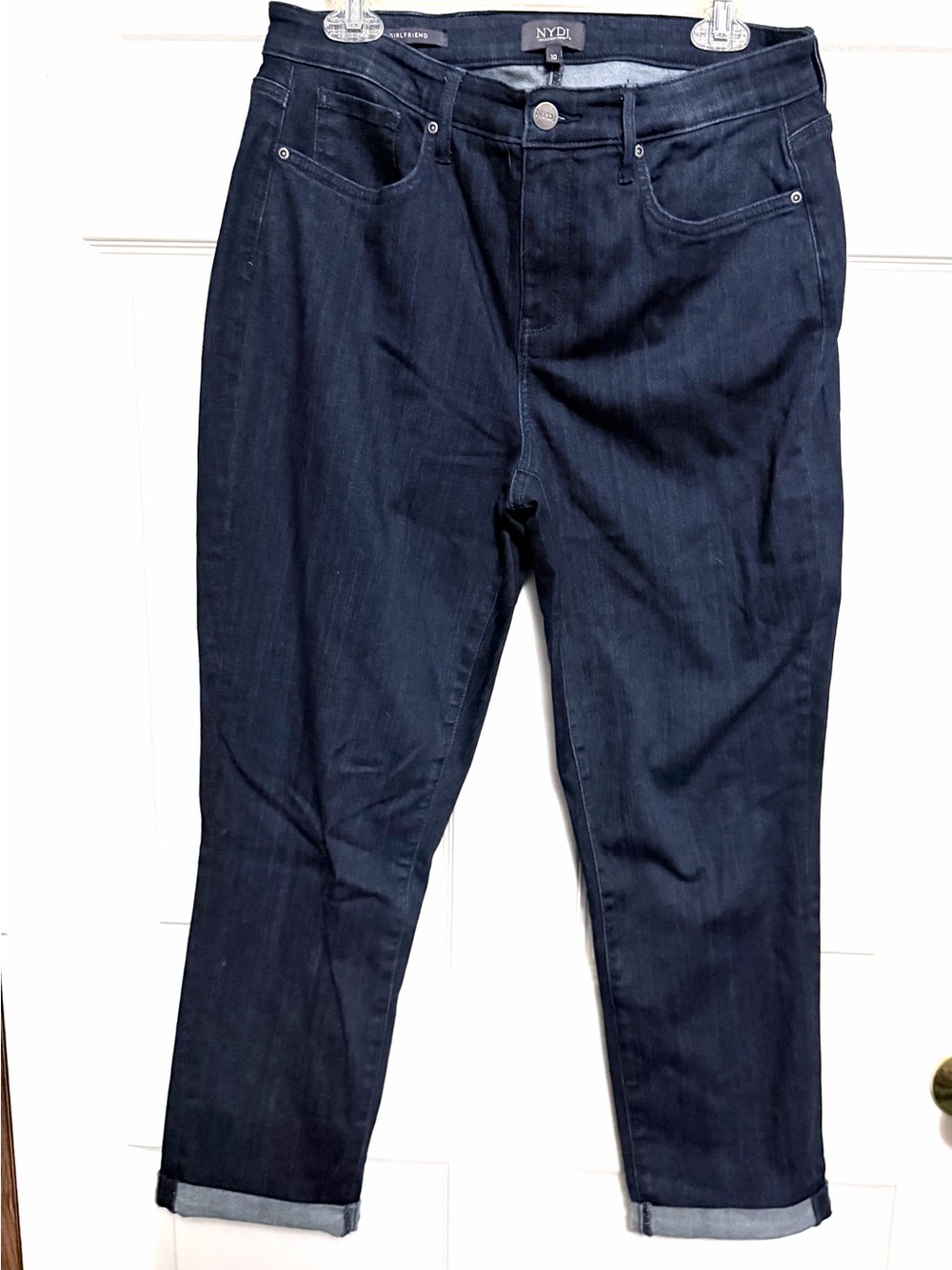 NYDJ Dark Indigo Cropped Slim Straight Jeans
